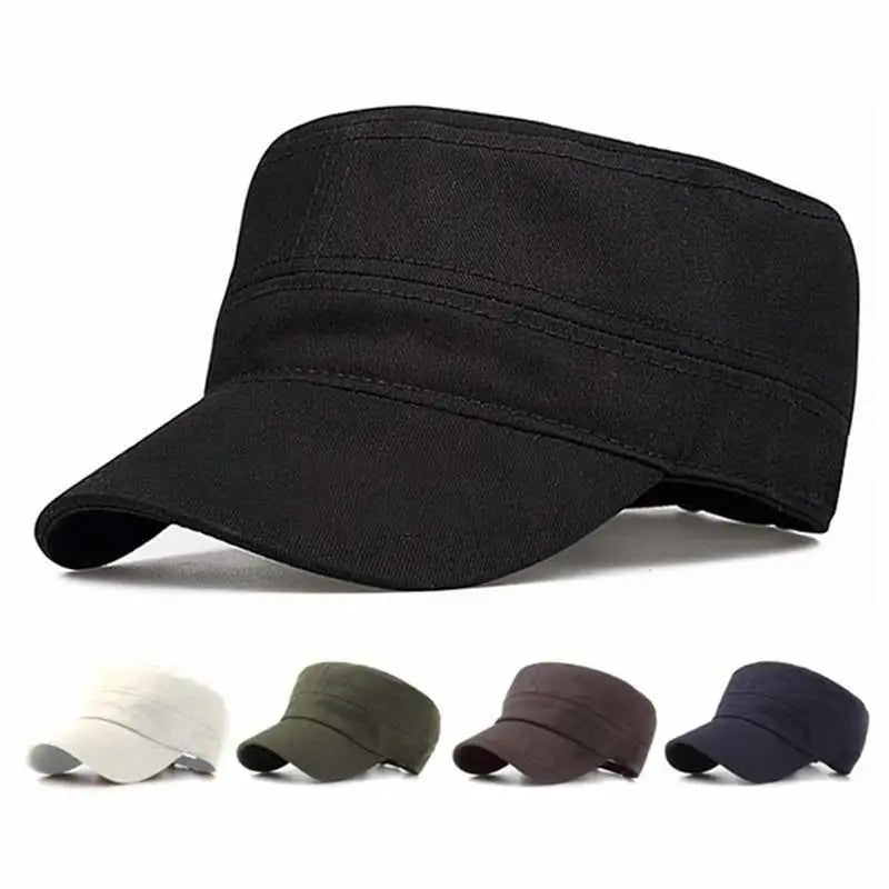 Hat Men's Flat Military Hat Is Simple And Versatile, Middle-Aged Hat Spring And Autumn Duck Tongue Casual Fashion New Style