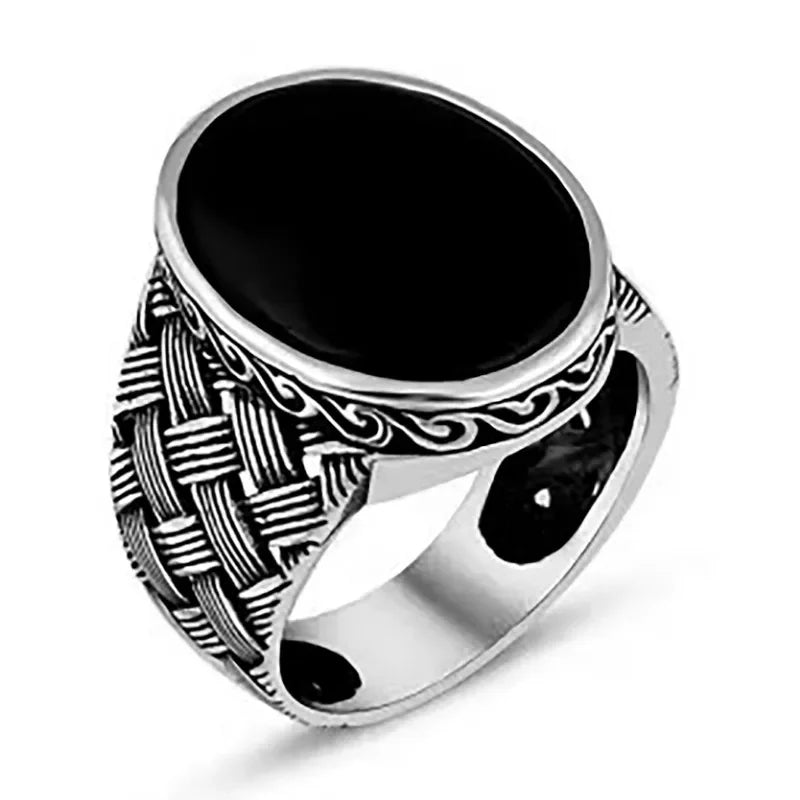 Men's Ring Mysterious Totem Pattern Retro Style Fashion Trend Popular Classic Hand Jewelry Suitable for Team Gifts