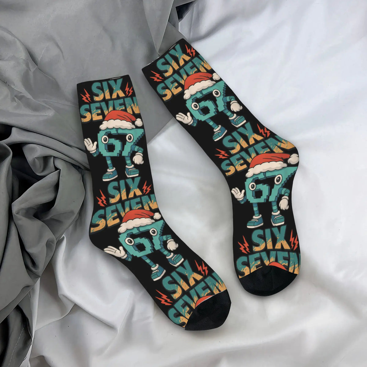 Adults Men Socks Meme 67 Six Seven 6 7 Italian Brainrot  Stockings Winter Novelty Warm Soft Socks Sports Anti Bacterial Socks