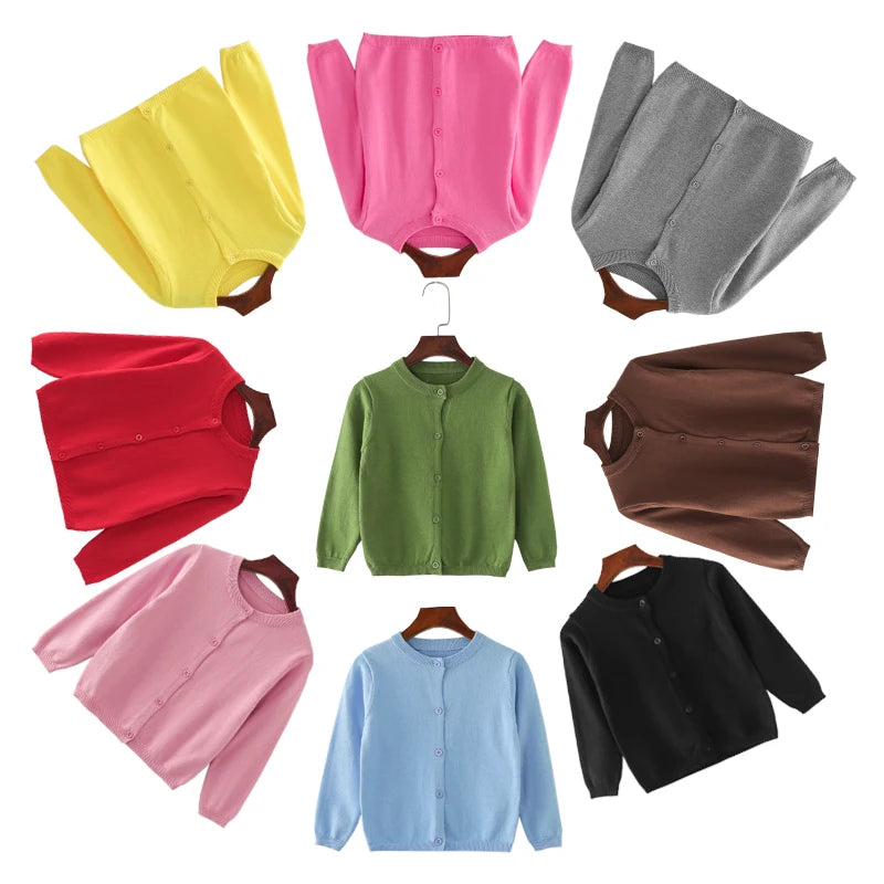 Boys Sweaters Kids Toddler 1 to 2 3 4 5 6 7 8 9 Years Little Girl Clothes Cardigan Yellow Red Baby Knit Tops Children's Clothing