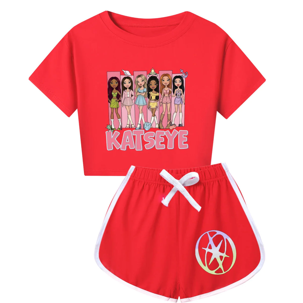 KATSEYE Kids Pajamas Set Cute Katseye Beautiful Chaos Short Sleeve Sleepwear for Toddler Boys Girls Summer Nightwear Sport Wear