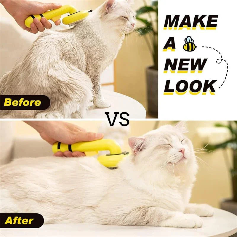 Cleaning Pets Bee Pet Cat Brush Massage Cat Comb Self Grooming Comb for Cats Dogs Removes Undercoat Tangled Hair Pet Accessories