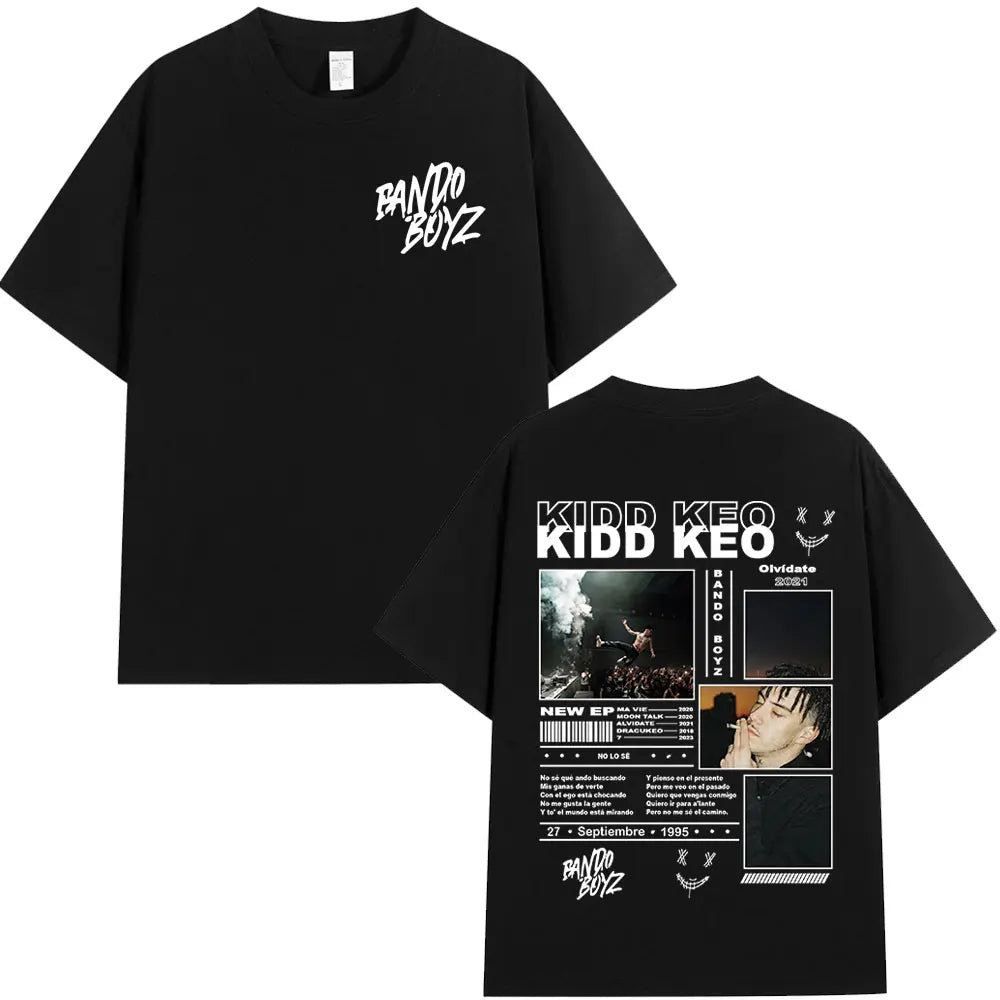 Rapper Kidd Keo Bando Boyz Tour Merch T-shirts Men Women Fashion Hip Hop Street T-shirt Summer Casual Cotton Oversized T Shirts