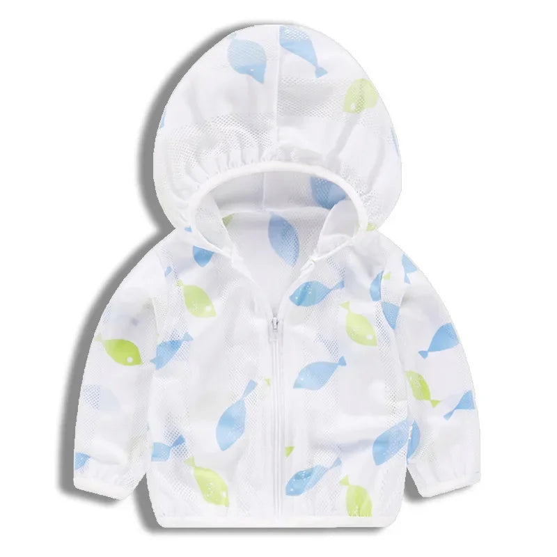 Children's Sunscreen Clothing Jacket Summer New Boys Little Girls Thin Coat Kids Outdoor Breathable Clothes