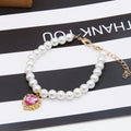 Cute Fashion Pet Supplies Cat Accessories Necklace Pearl Crystal Pet Collar Pearl Beaded  Solid Crystal Pendant Pet Products