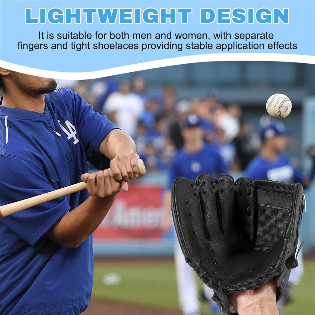 Quality! Outdoor Sports 2 Colors Baseball Glove Softball Practice Equipment Right Hand for Adult Man Woman Train,Black 10.5 Inch