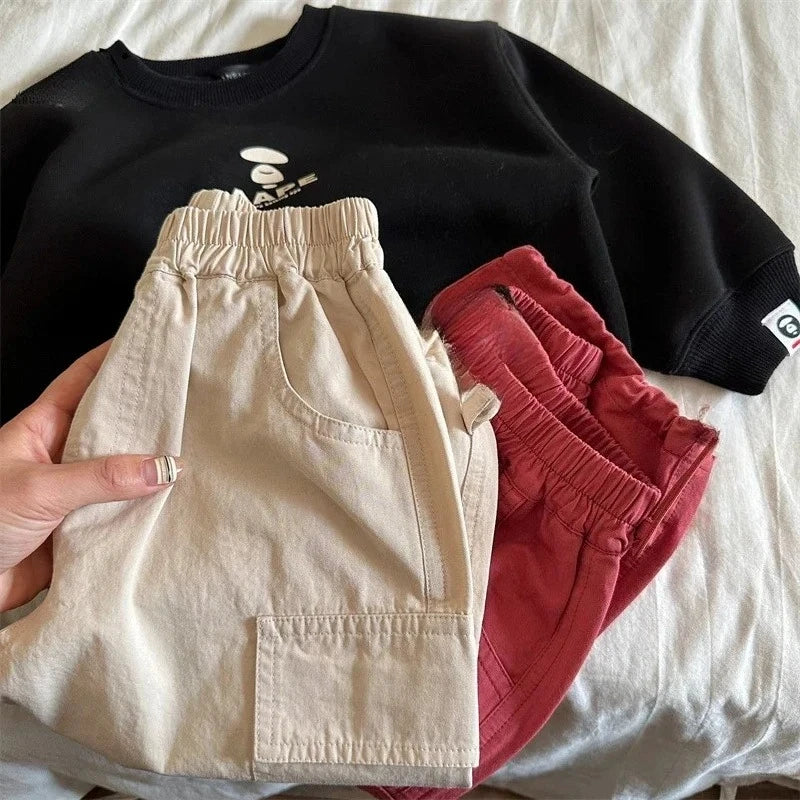 Kids Pants Girdle Overalls Baby Wide Leg Pants Girls Pants Teenage Girls Clothing Cargo Winter Clothes for Boys