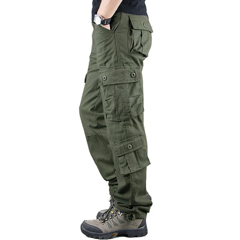 Pockets Pants Men Casual Cotton Straight Trousers Shorts Pantalon Mens Sports Outwear Joggers Sports Cargo Tactical Pants Big