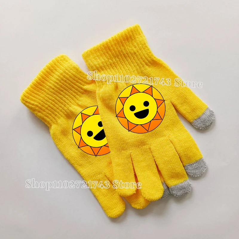 Sprunki Gloves for Children Anime Cartoon Cute Knitted Glove Boys Girls Winter Touchable Screen Warm Accessories Kawaii Mittens