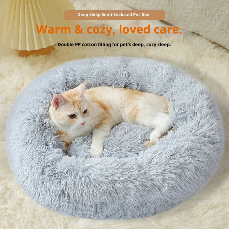 Plush Pet Bed for Dogs  Cats  Winter Warm Long Plush Pet Nest Cozy Dog Bed  Mat Soft Pet Sleeping Bed for Small Medium Dogs Cats