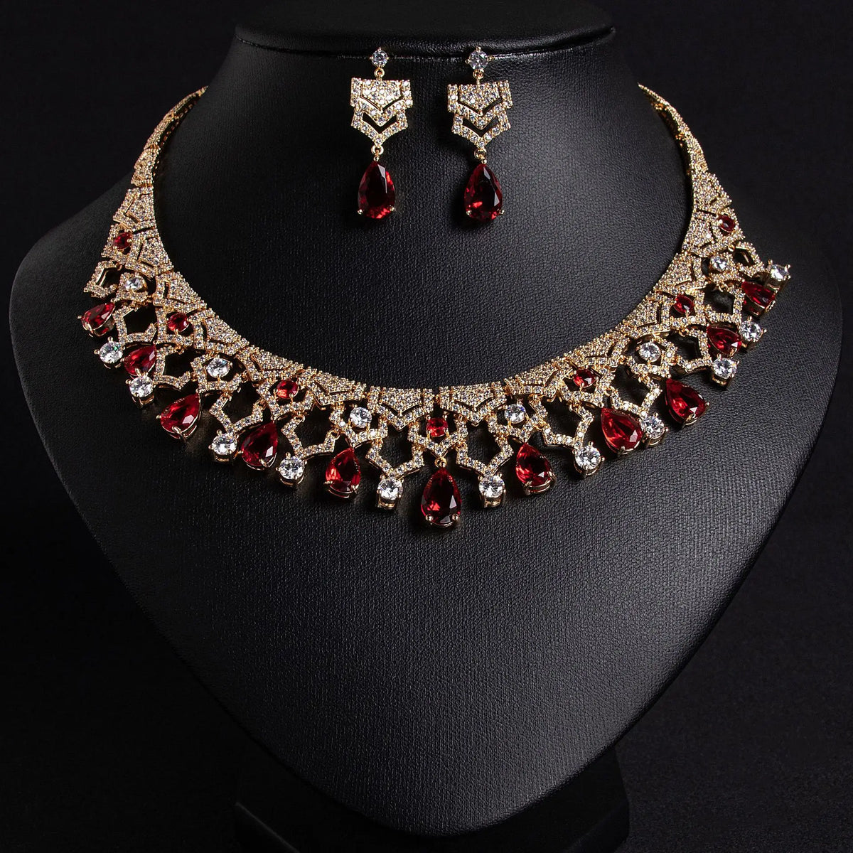Exquisite Appeal Women High Jewelry Set 2 Piece Necklace Earrings Dress Accessories for Festive Wedding Prom Host Gift M-280