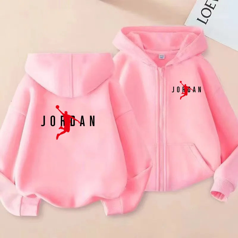 Children's Sportswear, Loose Sports Jackets, Boys and Girls Aged 3 to 12, Zipper Sportswear and Hoodies for Teenagers