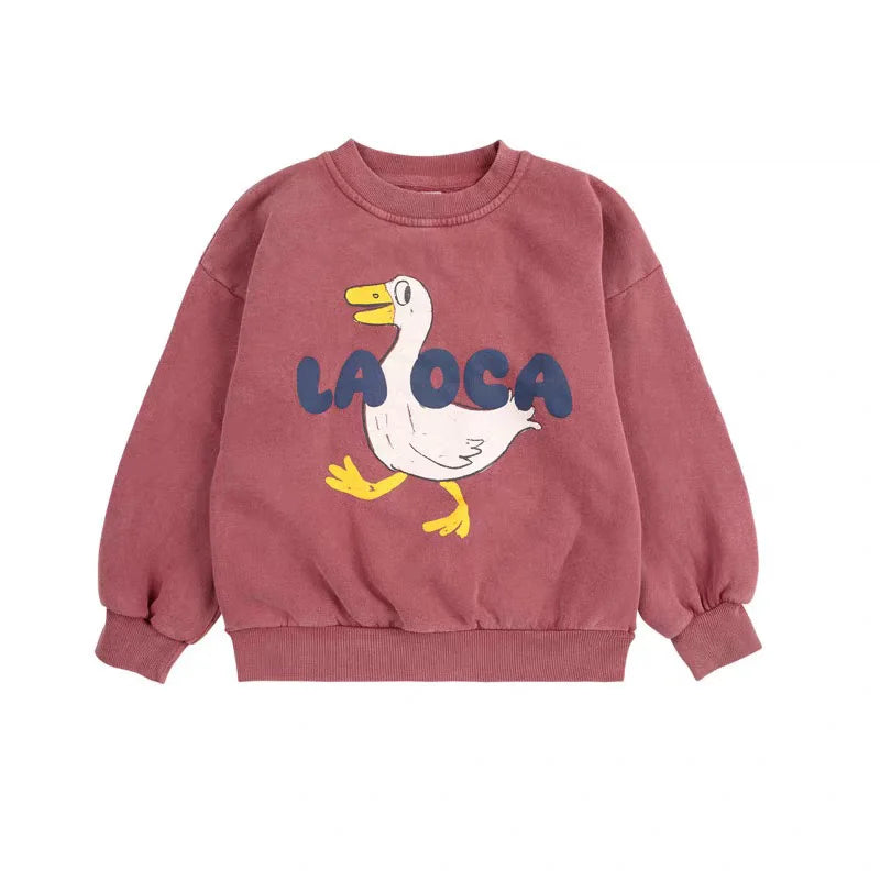 Kids Sweatshirt 2025BC New Autumn Winter Boys Clothes Baby Girls Cartoon Cute Print Sweater Hoodie Children Cotton Outwear Tops