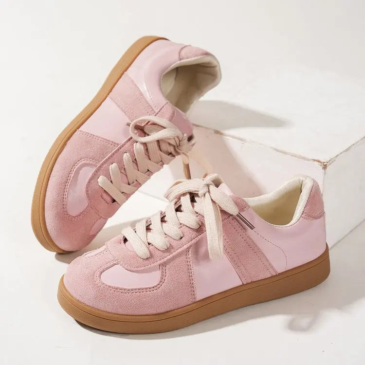 Women's Flat-bottomed Sneakers Spring and Autumn 2025 Series Fashion Casual Lace-up Comfortable Low-cut Shoes Zapatos De Mujer