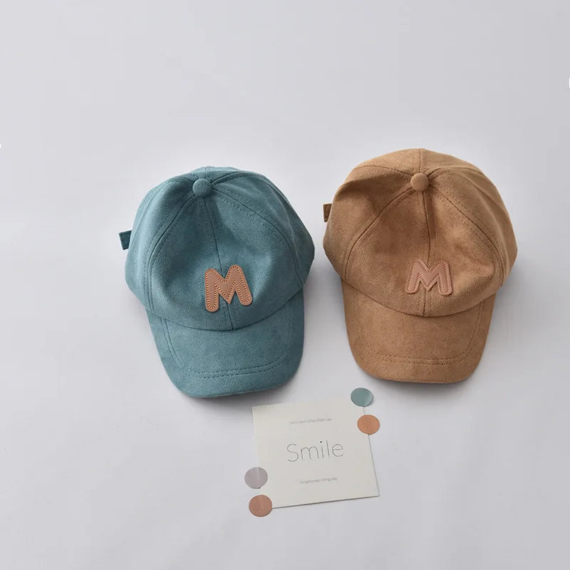 High Quality Suede Children Baseball Hat Fashion Kids Peaked Cap Girls Boys Solid Color Duck Tongue Caps Baby Outdoor Sun Visors