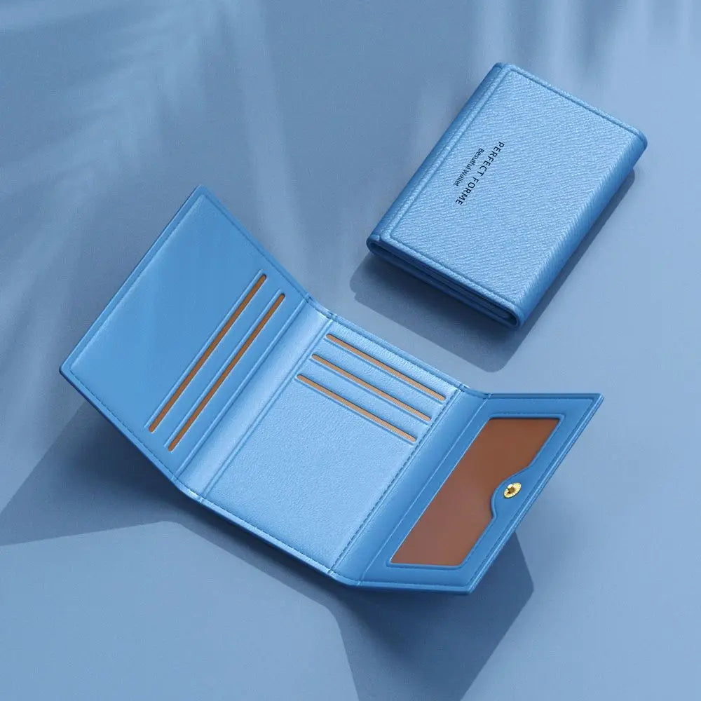 Men'S Billfold Wallet Minimalist Multi-Slot Card Holder Coin Purse Ultra-Slim Compact Wallet For Gift Business Meeting Daily