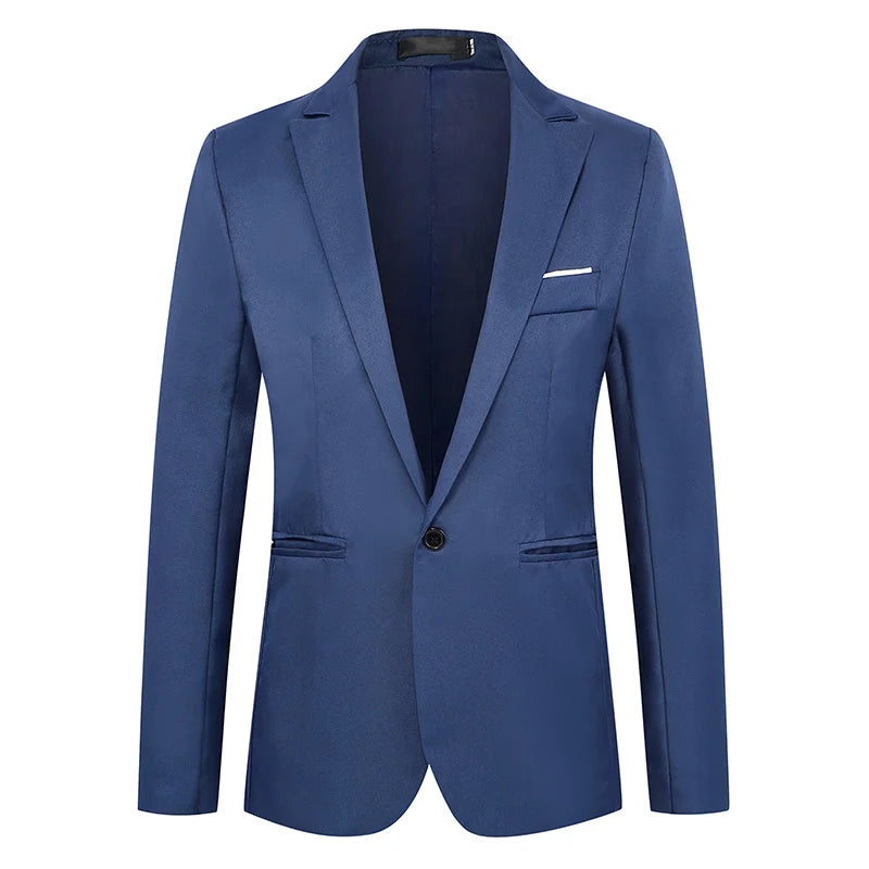 Summer Men's Casual Suit Fashion Business Office Trendy Non-ironing Anti-wrinkle Suit Jacket Solid Color Slim Fit Men's Suit