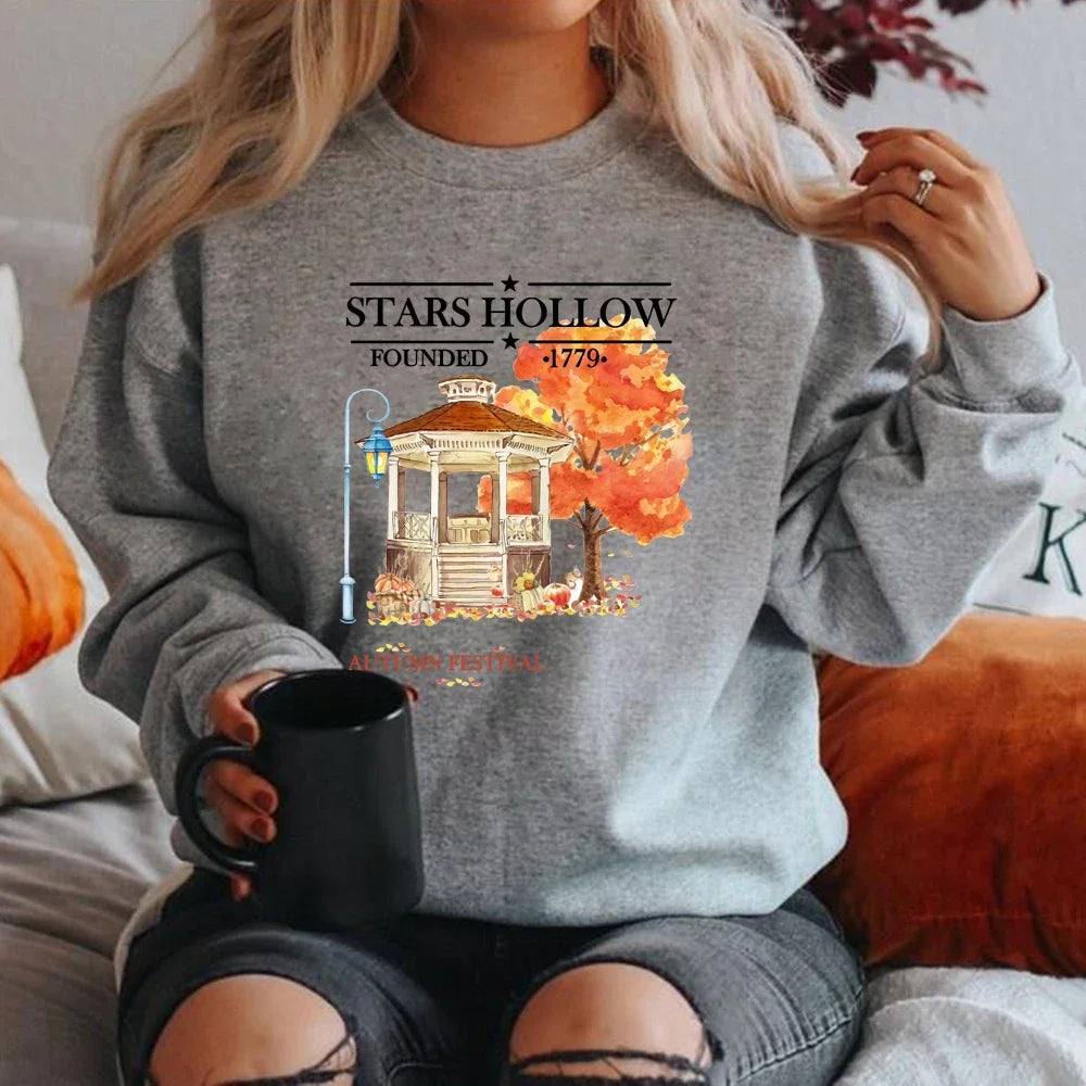 Stars Hollow Fall Crewneck Sweatshirt TV Show Inspired Hoodies Harajuku Graphic Hoodie Streetwear Women Top Unisex Sweatshirts