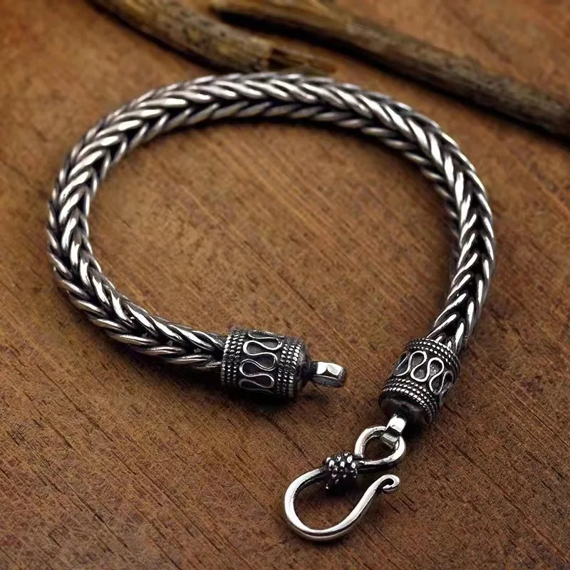 925 Silver Bracelet Retro Men Classics for Man Woman Fine Jewelry Wedding Noble Chain Party Christmas Gifts Party