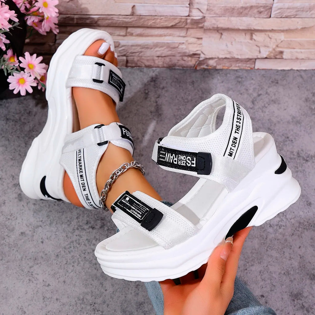 Women Platform Wedge Sandals Summer Fashion New Comfortable Shoes for Women Light Casual Velcro Beach Sandals Zapatos De Mujer