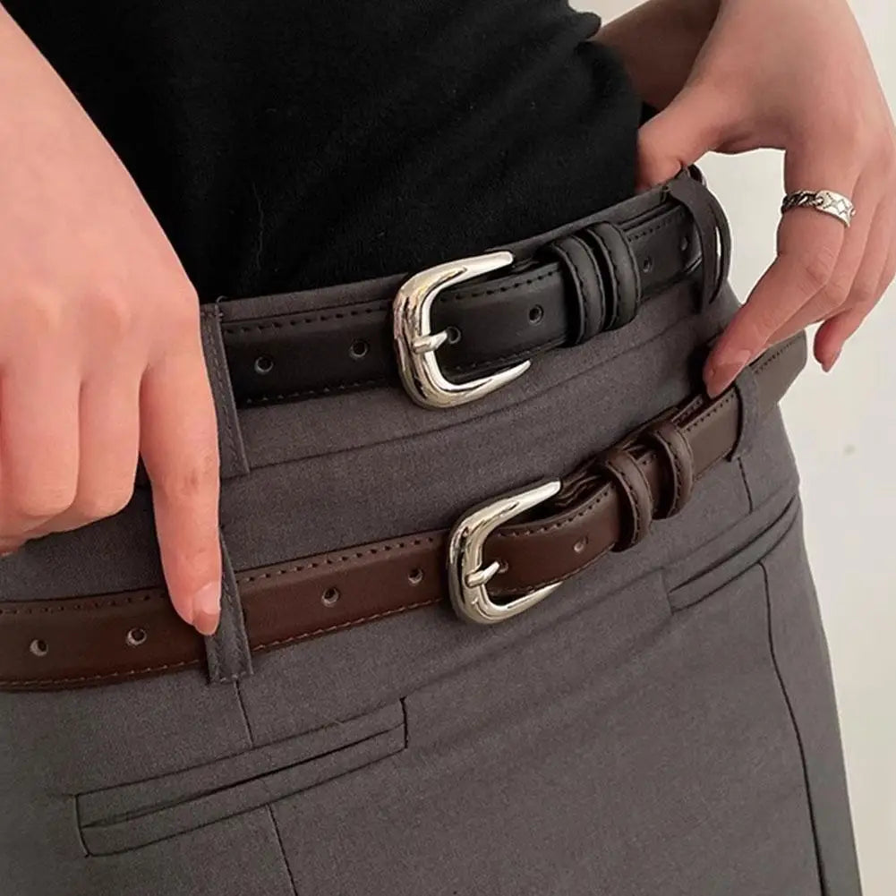 Fashion Dress Belt for Women Trendy Dress Belt Women's Trousers Belt Black Brown Waist Belts Strap for Dresses Belts for Lady