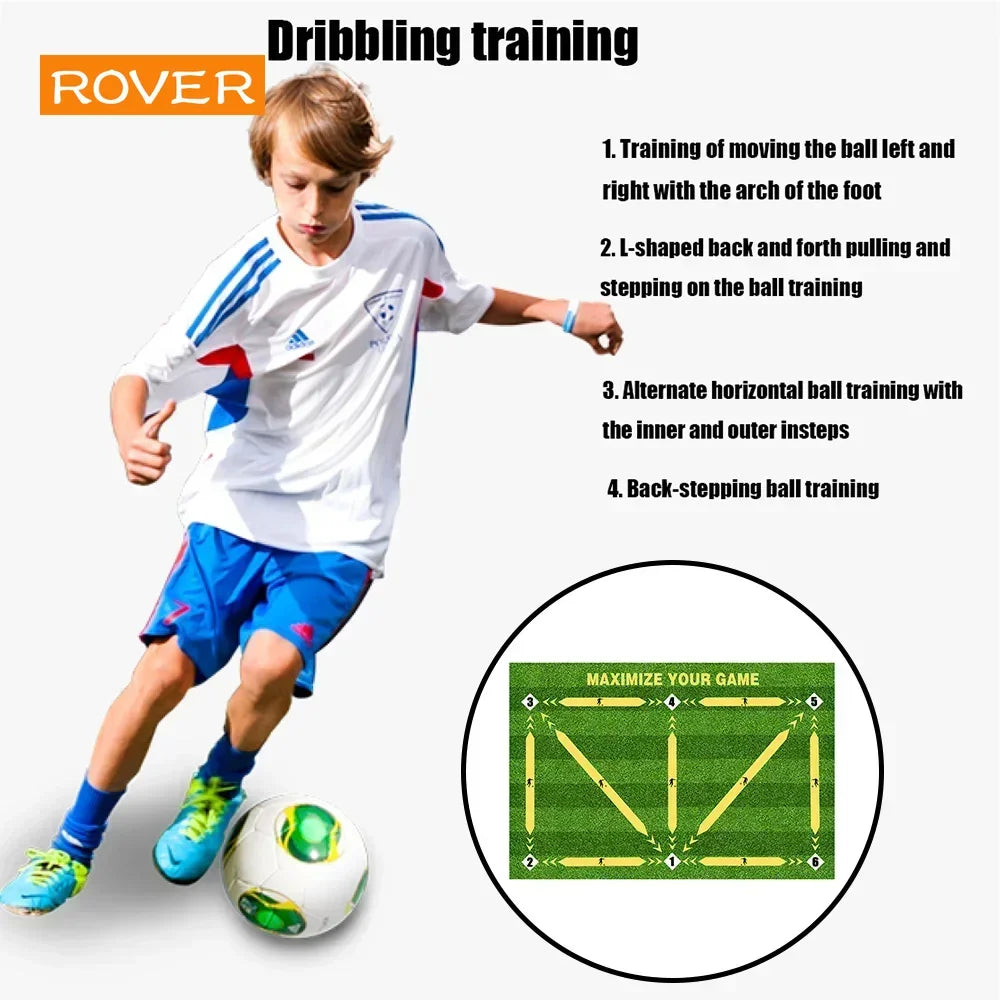 Football Training Mat Soccer Training Equipment Non Slip Foldable Kids Adults Training Indoor Ourdoor Equipment Dribble Trap