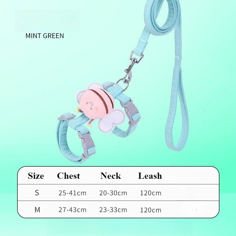 Cat Harness and Leash Sets Adjustable Dog Harness for Small Dogs Breashable Pet Harness Out Walking Dog Kitten Accessories