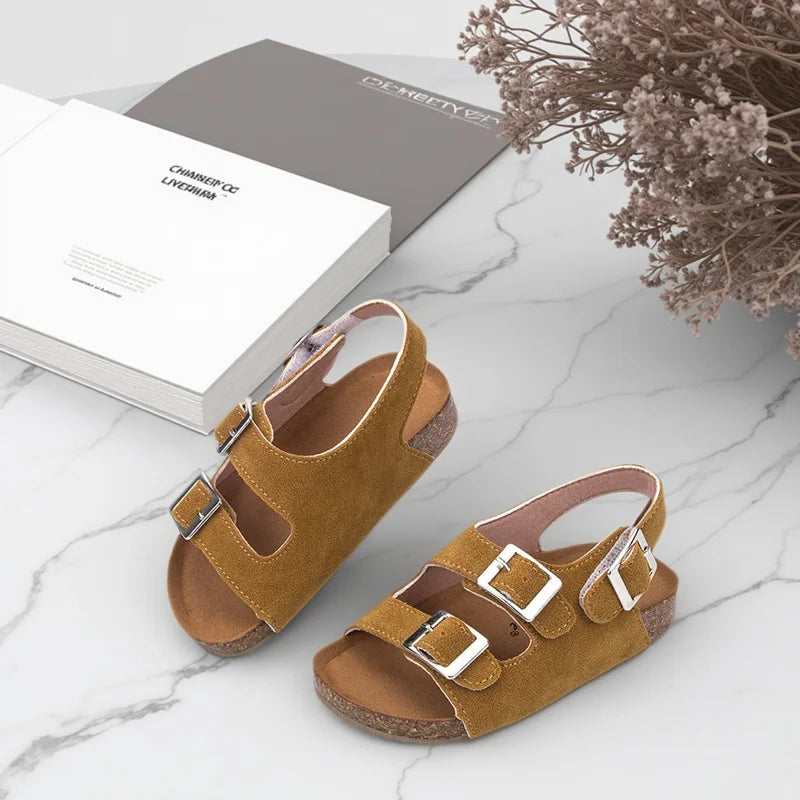 kid's Summer Boys And Girls Leather Sandals For Children Beach Shoes Kids Sports Soft Non-slip Casual Toddler Sandals 2-12 Years