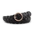Women's Belt New Fashion Versatile Braided Simple Decorative Round Buckle Belt for Women