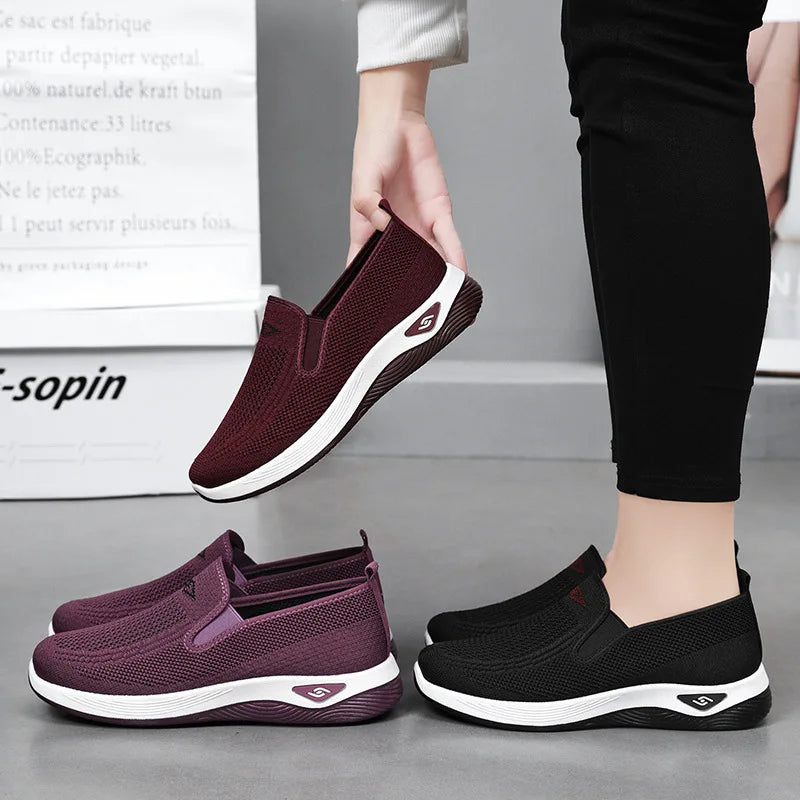 Women Casual Sports Shoes Breathable Lightweight Sneakers Anti-slip Flats Outdoor Running Walking Shoes Female Vulcanized Shoes