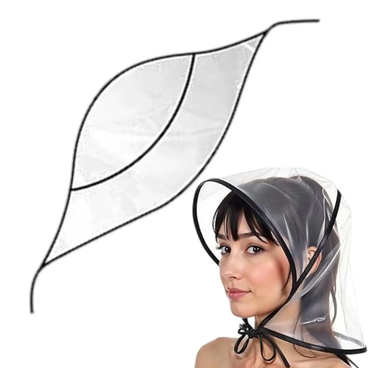 Womens Rain Hat Reusable Transparent Headwear with Brim Waterproof Transparent Rain Hat for Women Lady Girlfriend Mother Travel