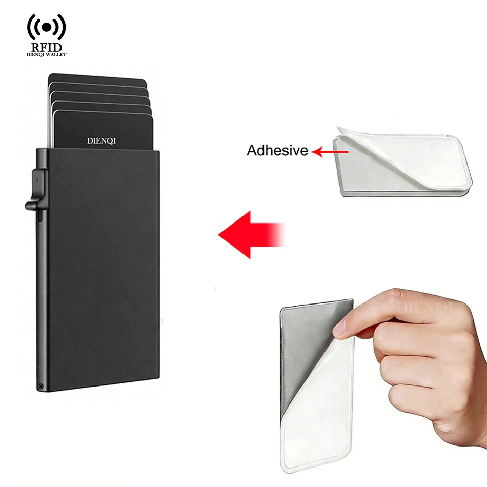 Anti Rfid Credit Card Holder Men Minimalist Wallets Thin Slim Mini Luxury Metal Bank ID Cardholer Case Wallet for Men Carteras