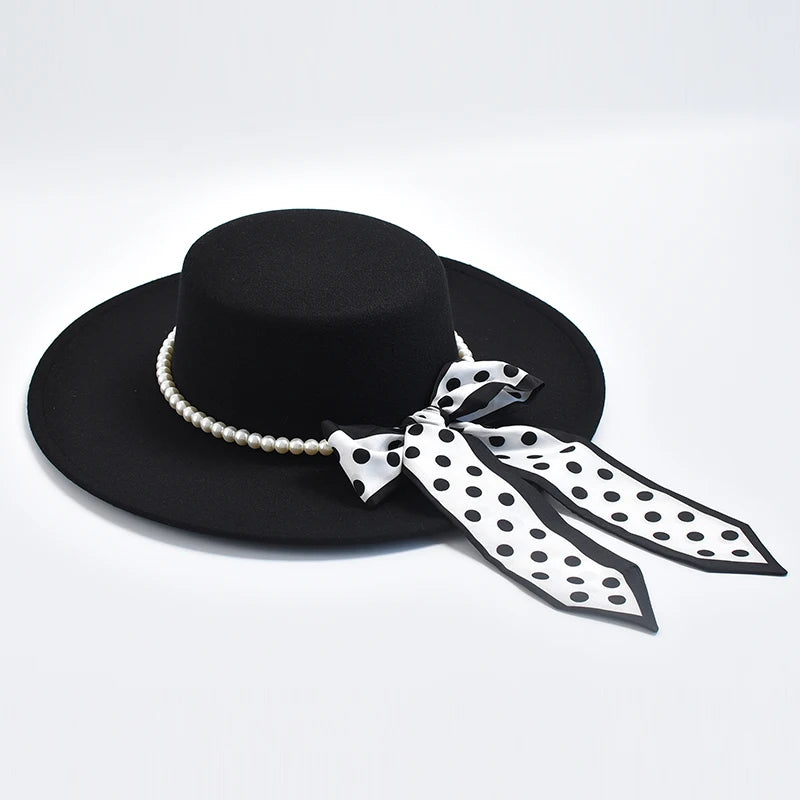 Fedora Hats for Women French Style 10CM Wide Brim Derby Top Hat Winter Wedding Felt Jazz Hats Sombreros De Mujer