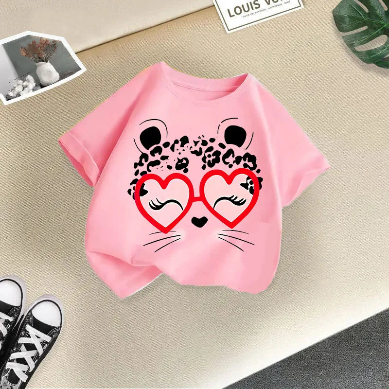 Summer's New Stylish and Fashionable Short-sleeved T-shirts for Boys and Girls, Round-neck Short-sleeved Children's Clothing