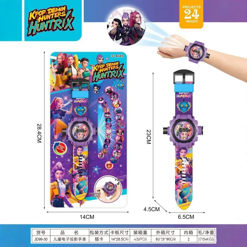 Cartoon Kids Projection Watch 24 Images Digital Electronic Wristwatch Multifunctional Toy Watch Fans Birthday Party Favors Gift