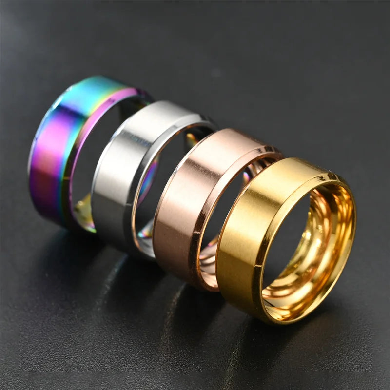 Fashion Charm Jewelry Ring For Men Women Stainless Steel Black Rings Wedding Engagement High Quality Matte Male Accessories