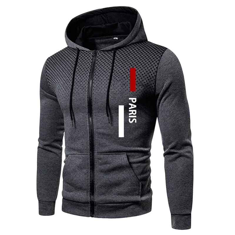 Men's Sportswear Hooded Sweatshirt and Sweatpants Urban Casual Sporty Zipper Hoodie Jogging Suit Fall/winter Training Outfits