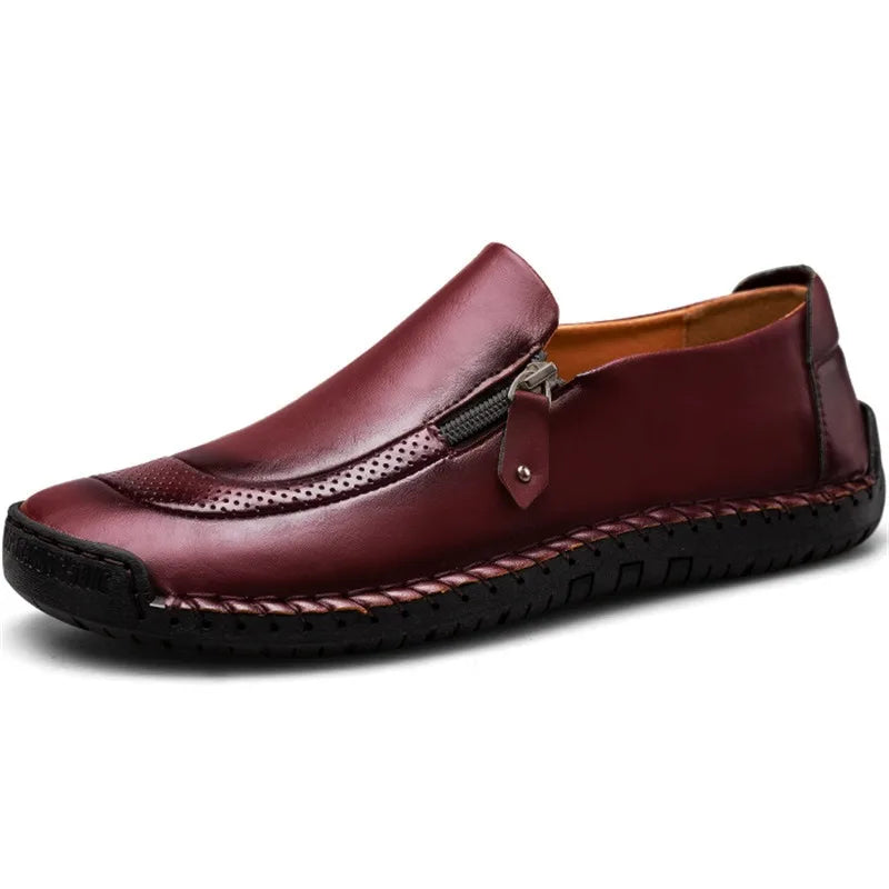 Handmade Leather Men Shoes High Quality Men Loafers Comfortable Soft Sole Walking Shoes Hot Sale Moccasins Men Driving Shoes New