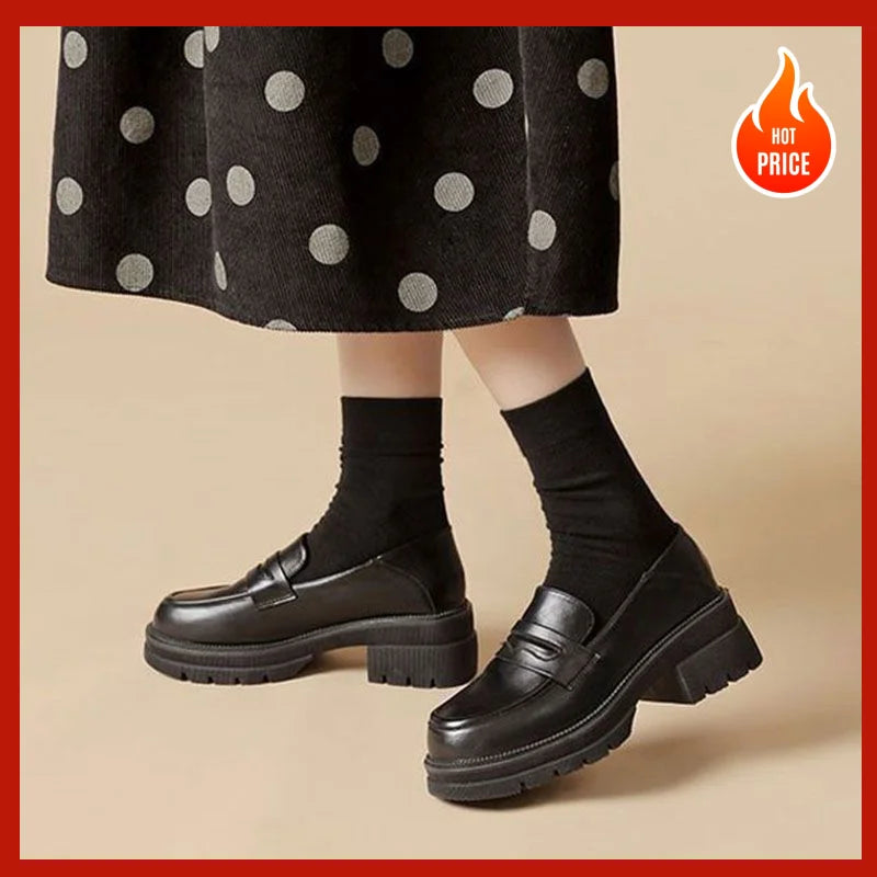 Women's Platform Loafers, All-Season British Style Espadrilles, Fashionable Commuting and Daily Wear, Retro Comfortable Design.