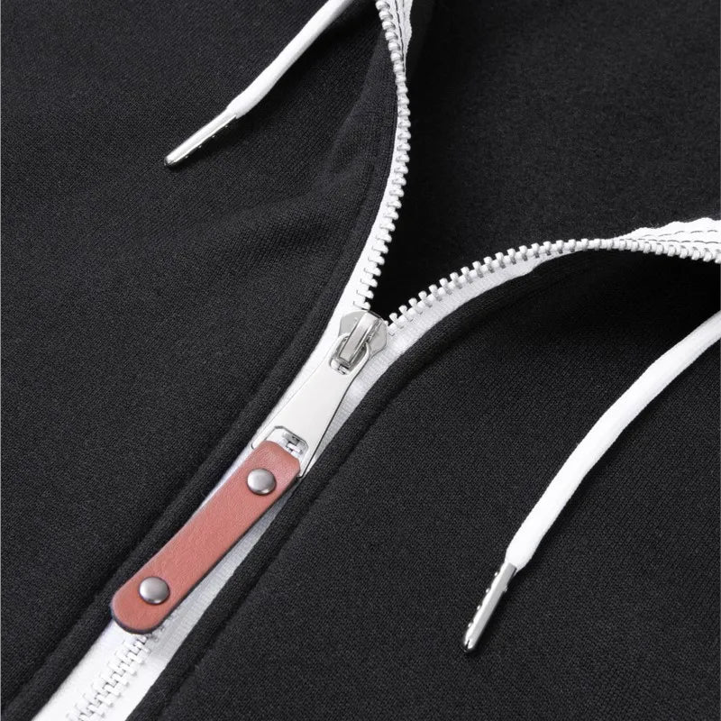 Autumn Winter New Hoodies For Man Clothes Fashion Casual Velvet Warm Zipper Hooded Pullover Outdoor Running  Hoodies Sweatshirt