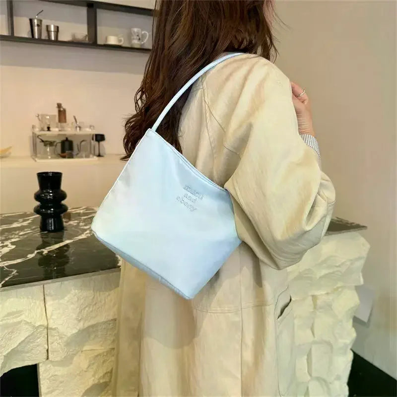 Women's High Capacity Handbag Underarm Handbag Shoulder Bag Waterproof Embroidered Letters Underarm Bag Tote Bags