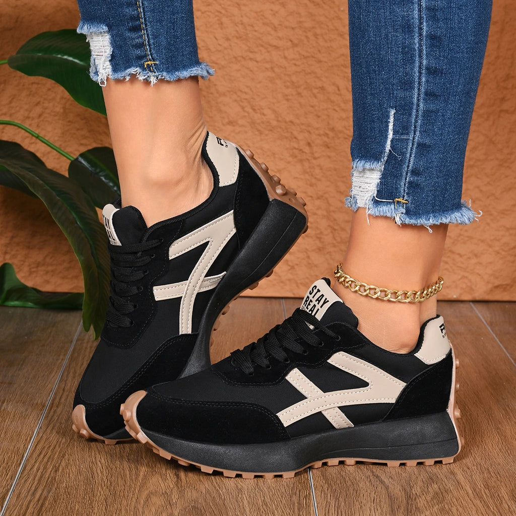 2026 New Women  Sneakers Spring Casual Lace Up Sport Sneakers Luxury Platform Anti-slip Running Shoes Women Zapatos De Mujer