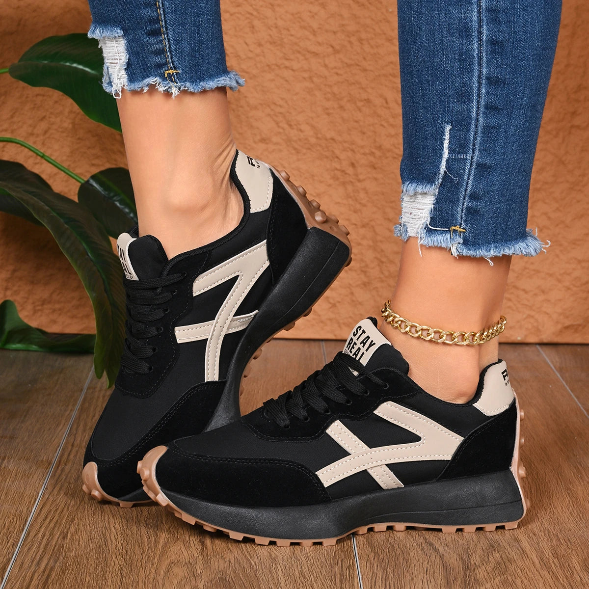 2026 New Women  Sneakers Spring Casual Lace Up Sport Sneakers Luxury Platform Anti-slip Running Shoes Women Zapatos De Mujer