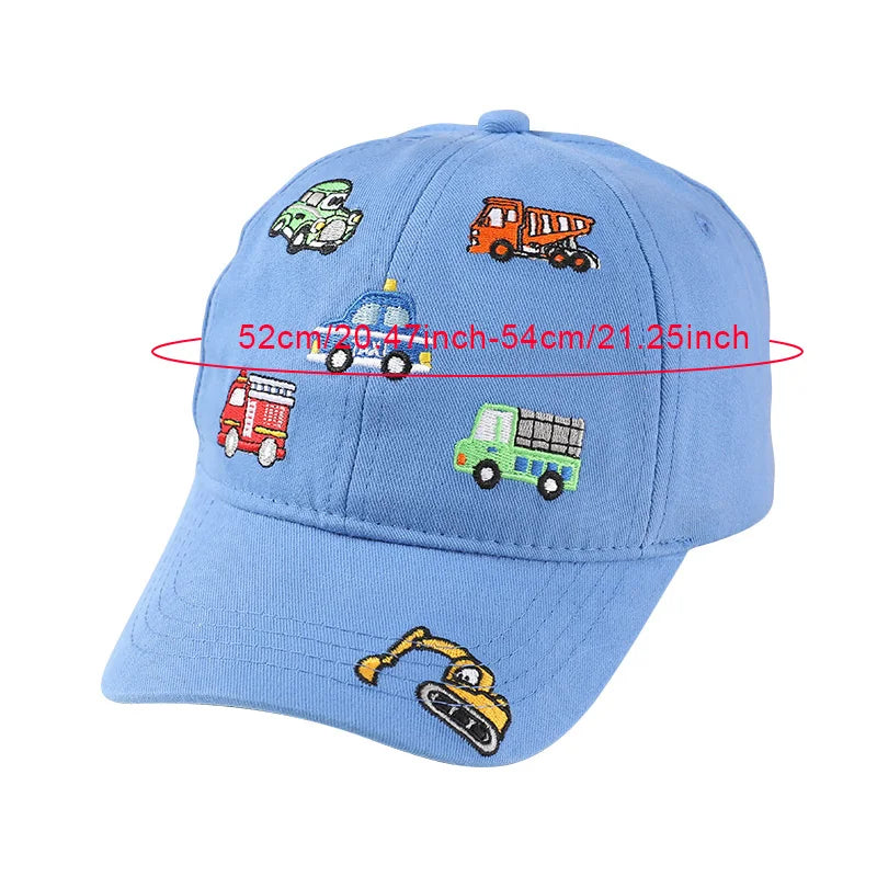 2025 Car Children Baseball Cap for Girls Boys Embroidery Cartoon Kids Boy Hat Spring Autumn Child Sun Hat Cotton Kids Cap 3-8Y