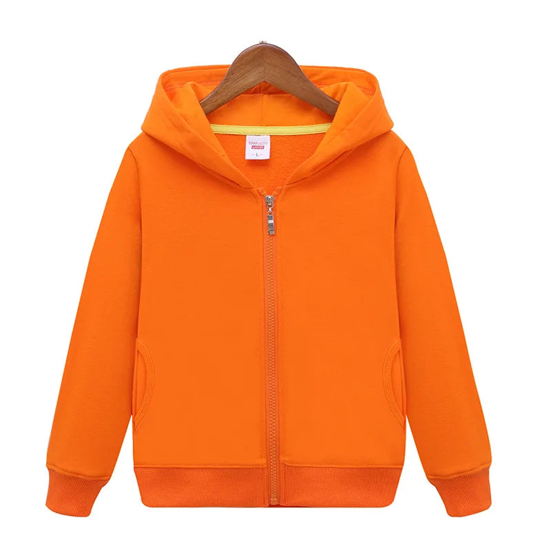 Boys Girls Hoodies Casual Zipper Outerwear Spring Autumn Long Sleeve Teen Hooded Sweatshirt School Kids Tops Clothes Sprotswear