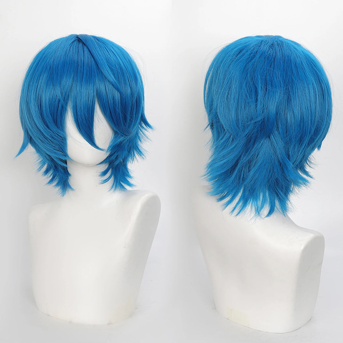 Short Wavy Bob Synthetic Wig with Air Bangs Heat Resistance Shoulder Length Curled 14inch Wigs for Daily Use Cosplay for Women
