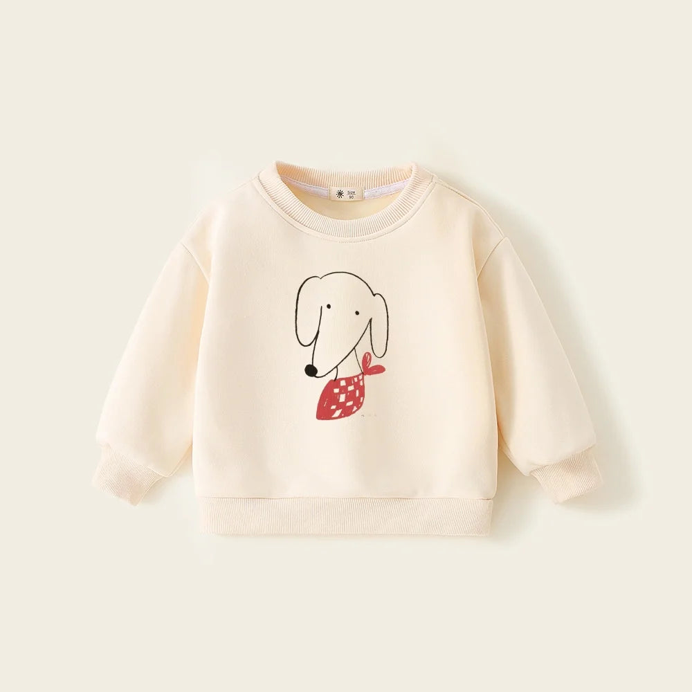 Winter Fleece Sweatshirts for Kids Sweaters Pullover Thicken Warm Girls Hoodies Cartoon Boys Tops Toddler Baby Clothing