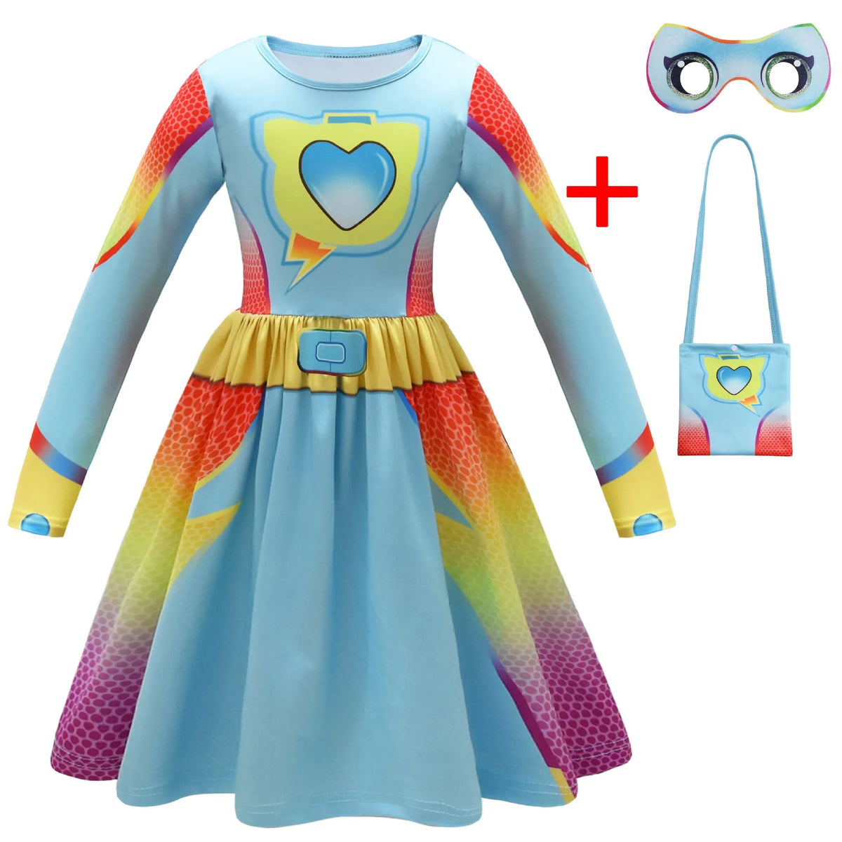 Kids Fly Sleeve Casual Dress Girls SuperKitties Costumes Cosplay Princess Dresses Fashionable trend dress Birthday Vestidos Gift