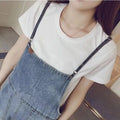Summer Thin Denim Overalls Women's Loose High Waist Multi Pocket Worn out Washed Light Blue Nine Points Overalls Spring Autumn