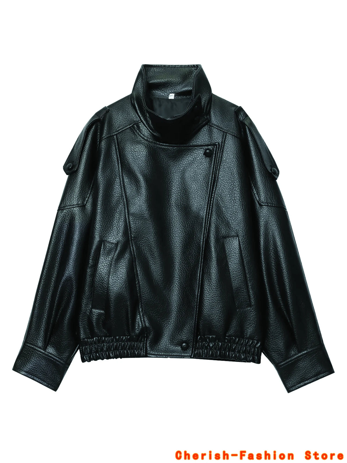 Fashion Black Leather Jacket Women Clothing Autumn Winter New Loose Casual Coat PU Leather Motorcycle Jacket Women Tops Brand